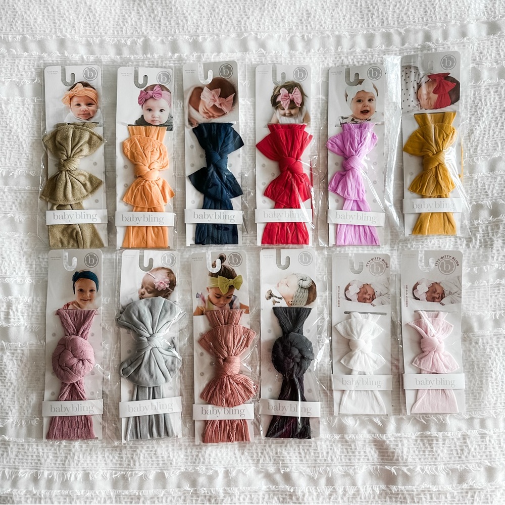Set of 12 Baby Bling bows NWT